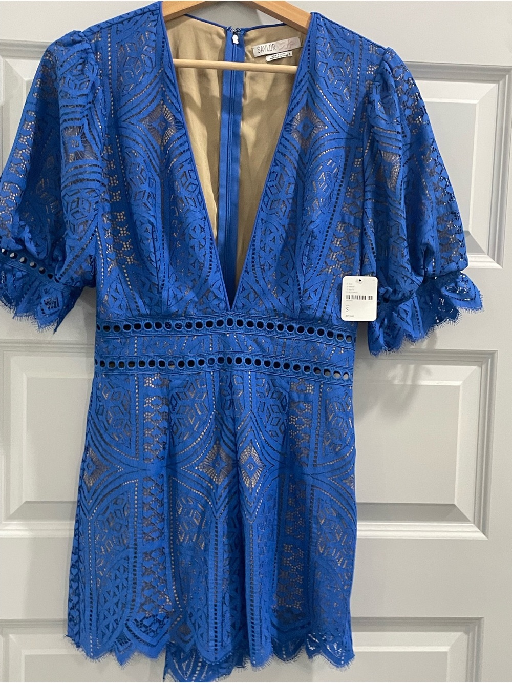 Free People x Saylor Blue Lace Cocktail Romper NEW w TAG/SMALL MSRP $255